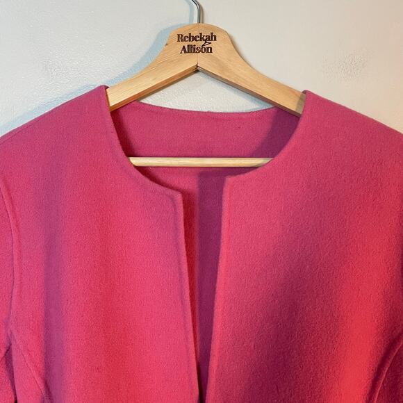 Eileen Fisher Wool & Cashmere Pink Thick Open Blazer Cardigan Women's Medium EUC - Picture 6 of 15